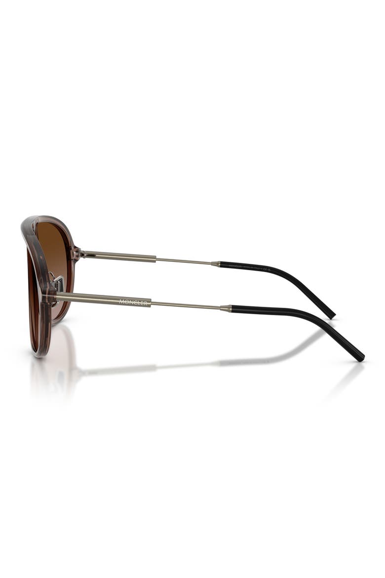 61mm Pilot Sunglasses, Alternate, color, TRANSPARENT BROWN / BROWN