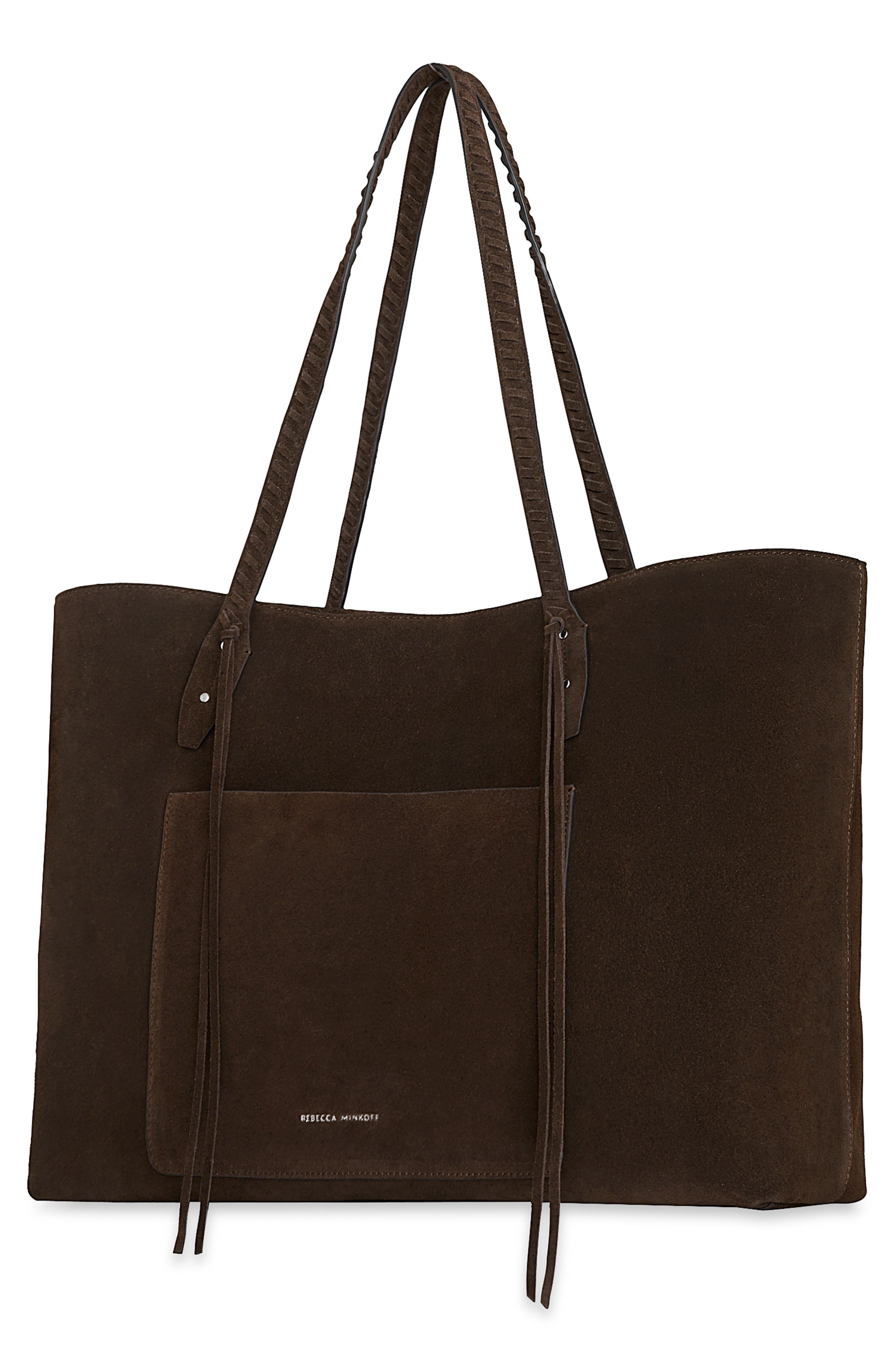 Rebecca Minkoff Mae Suede Tote Bag, Alternate, color, Torte