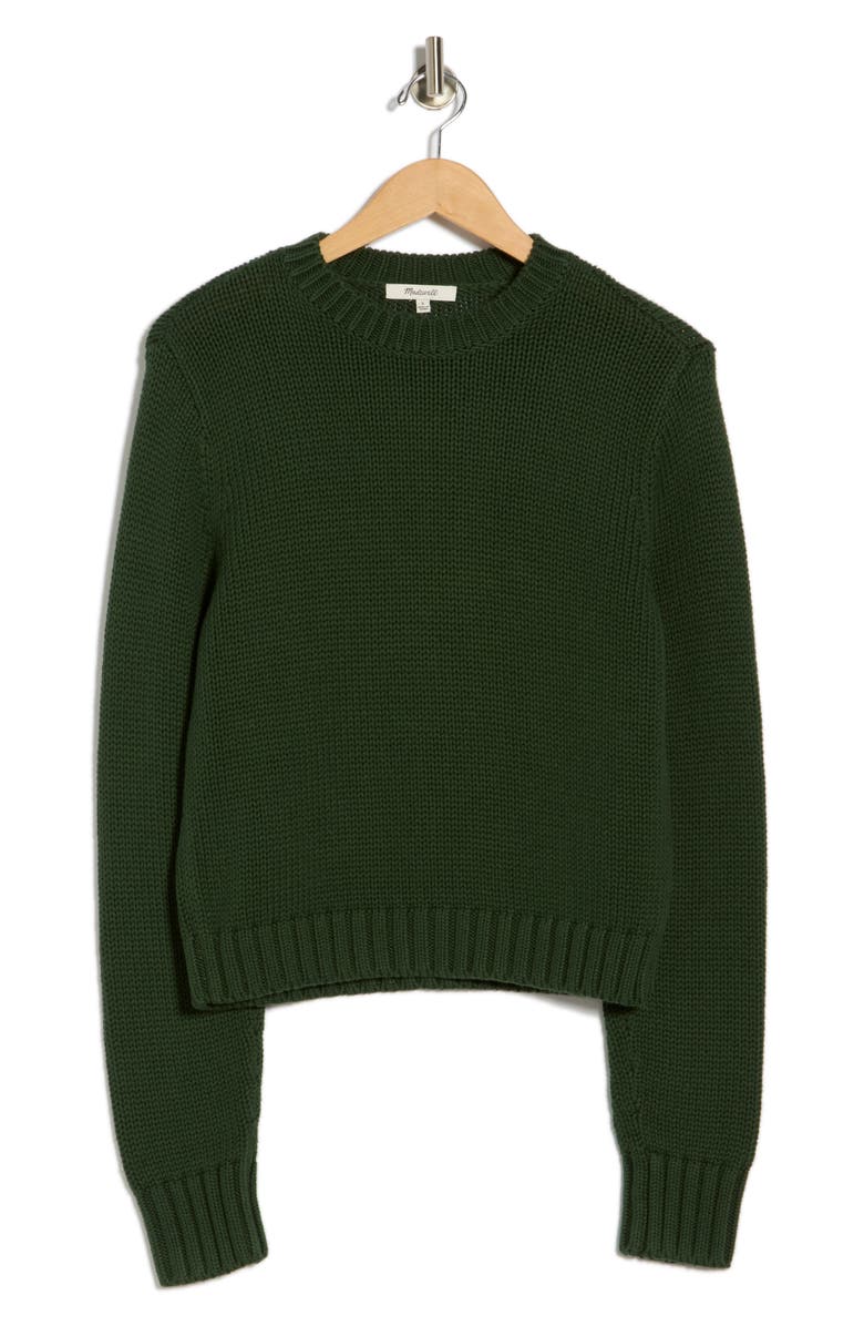 Madewell Solid Relaxed Cotton Sweater, Alternate, color, Summit Green