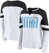 FANATICS Women's Fanatics White/Black Utah Hockey Club Frozen Notch Neck Long Sleeve T-Shirt