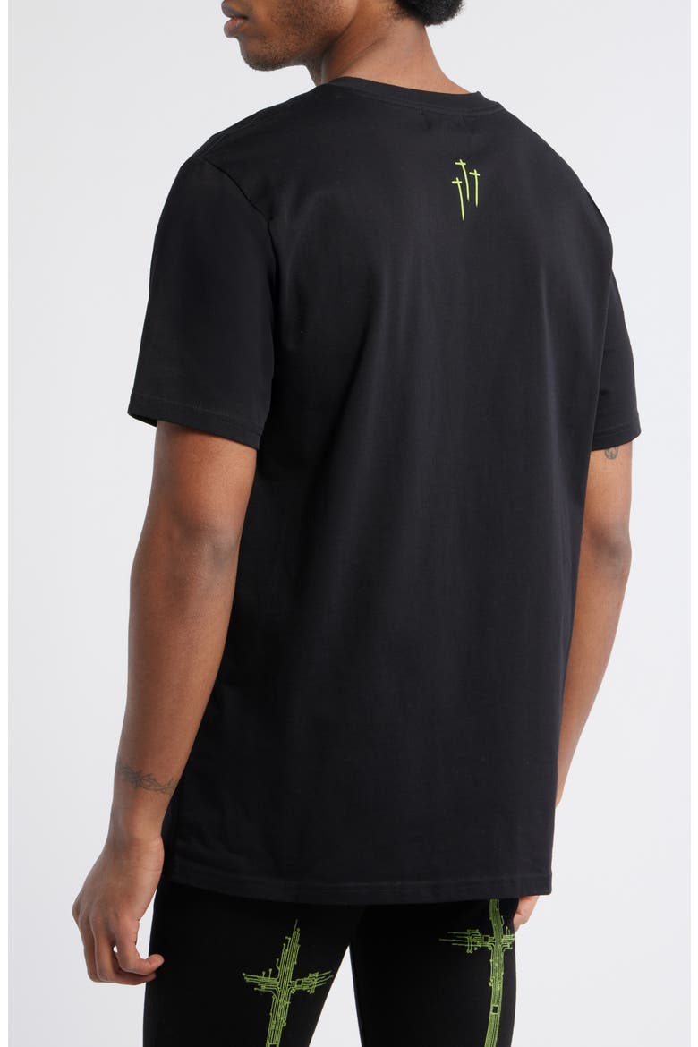 Liam Regular Fit Cotton Logo Graphic T-Shirt, Alternate, color, BLACK GREEN