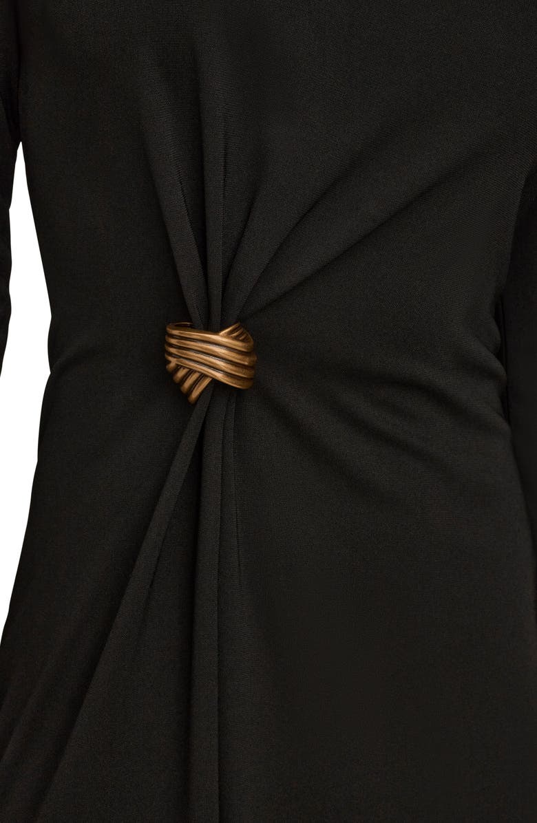 Donna Karan New York Hardware Long Sleeve Jersey A-Line Dress, Alternate, color, 