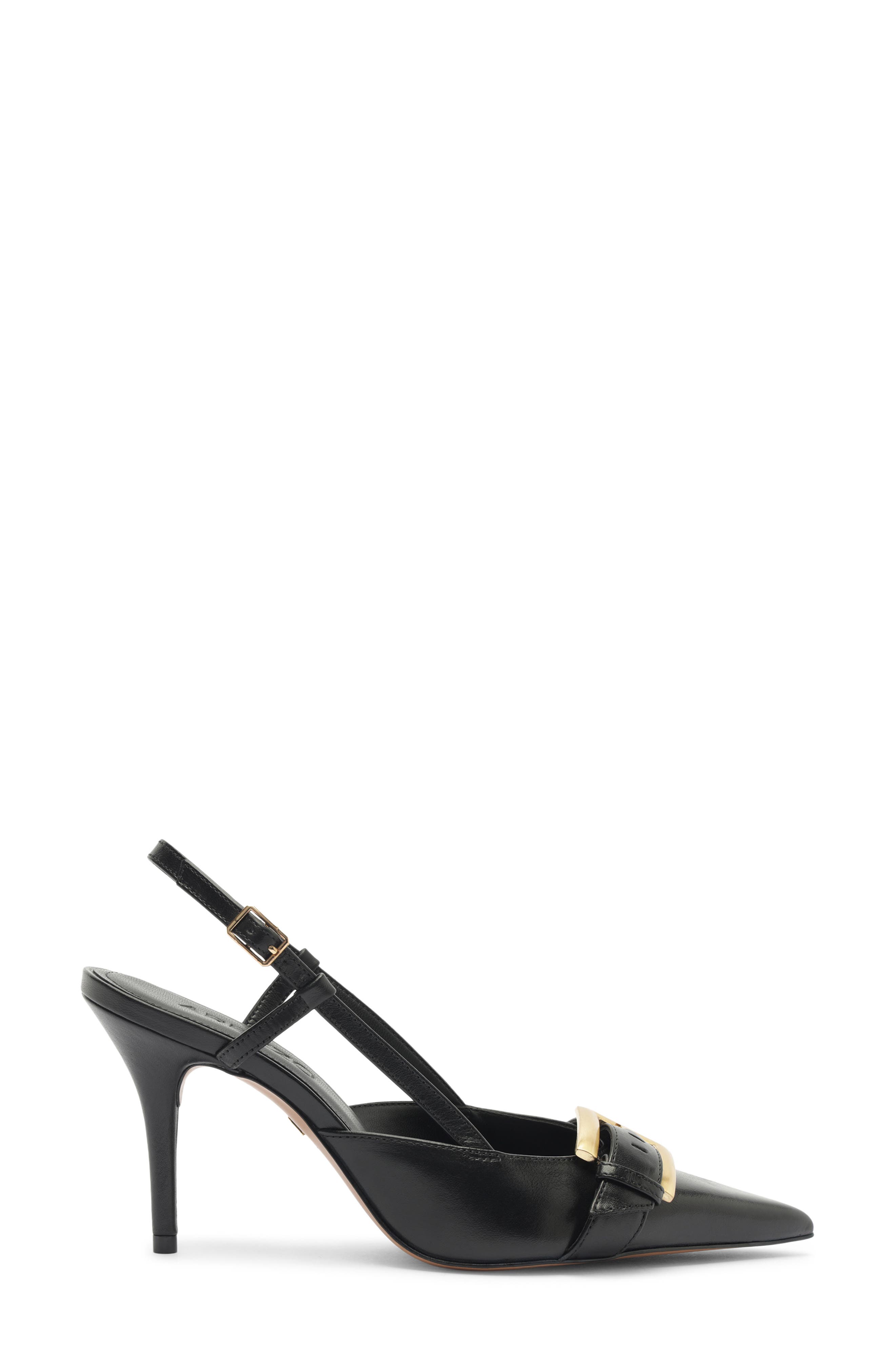 Kenny Slingback Pointed Toe Pump, Alternate, color, BLACK