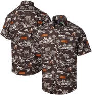 Reyn Spooner Men's Reyn Spooner Brown Cleveland Browns Throwback Kekai Print Button-Up Shirt