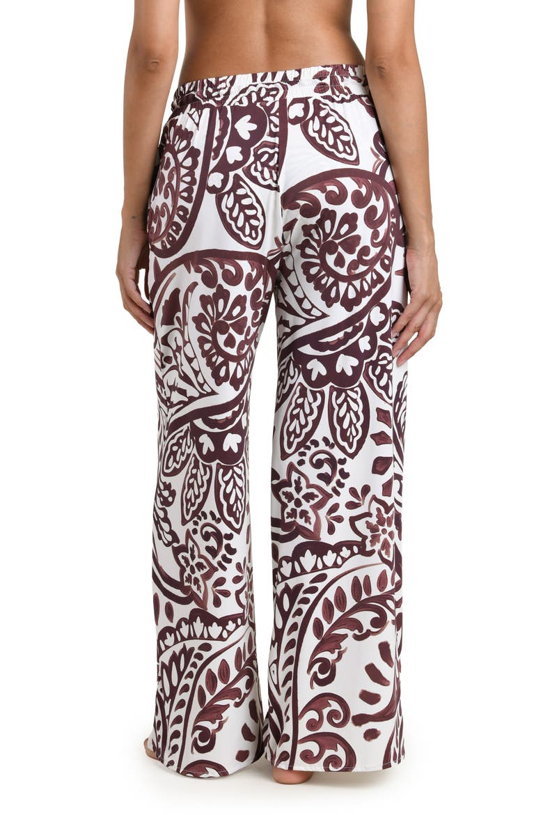 Painted Paisley Cover-Up Wide Leg Pants, Alternate, color, ESPRESSO