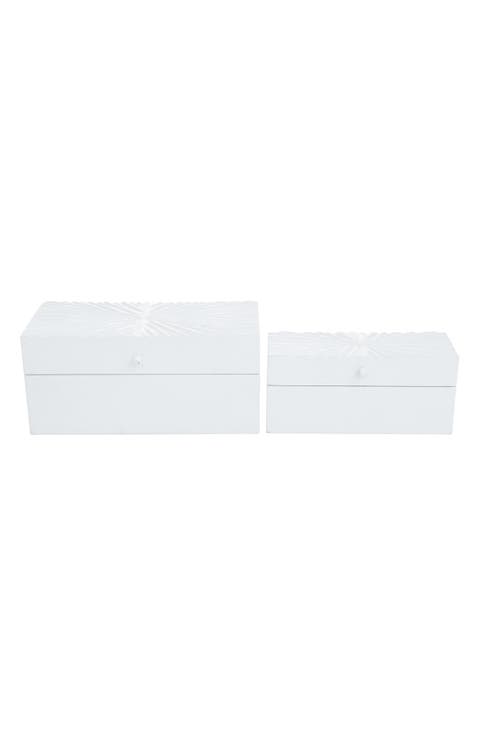 Set of 2 Contemporary Wood Boxes