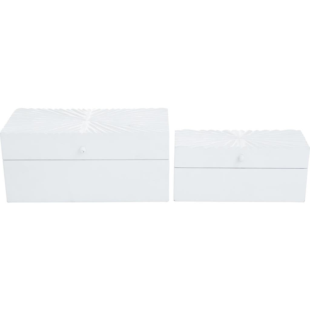 Uma Set Of 2 Contemporary Wood Boxes In White