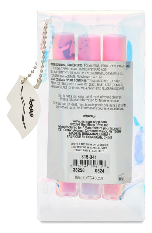 Iscream Sparkle & Shine Assorted 3-pack Lip Glosses In Pink