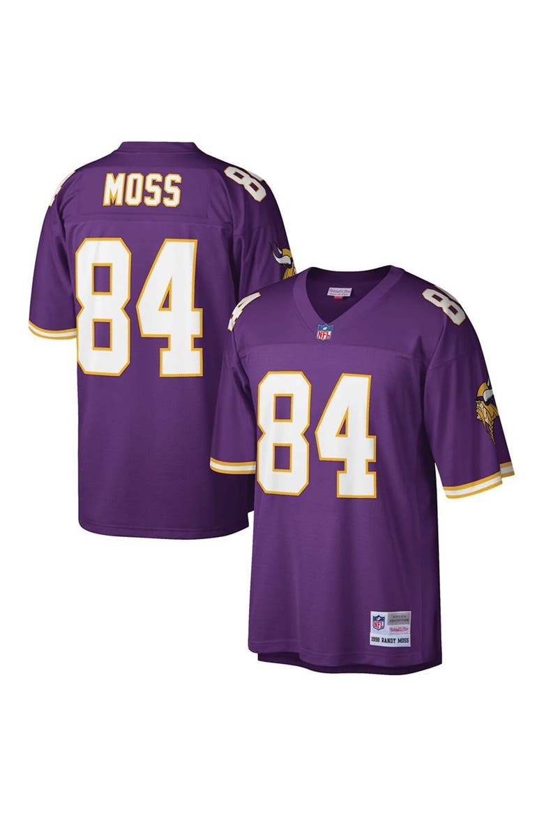 Men's Mitchell & Ness Randy Moss Purple Minnesota Vikings Big & Tall 1998 Retired Player Replica Jersey, Main, color, Purple