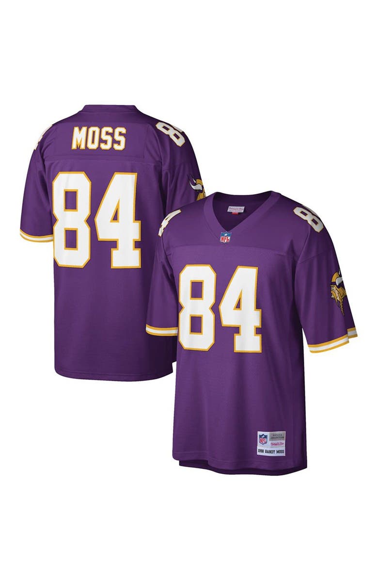 Mitchell & Ness Men's Mitchell & Ness Randy Moss Purple Minnesota Vikings Big & Tall 1998 Retired Player Replica Jersey, Main, color, Purple