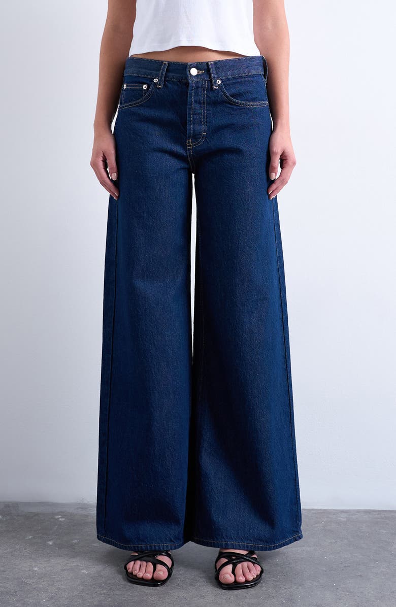 Topshop Horizon Wide Leg Jeans, Main, color, Medium Blue