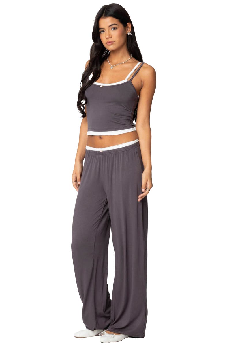 EDIKTED Elsa Layered Pants, Alternate, color, Gray