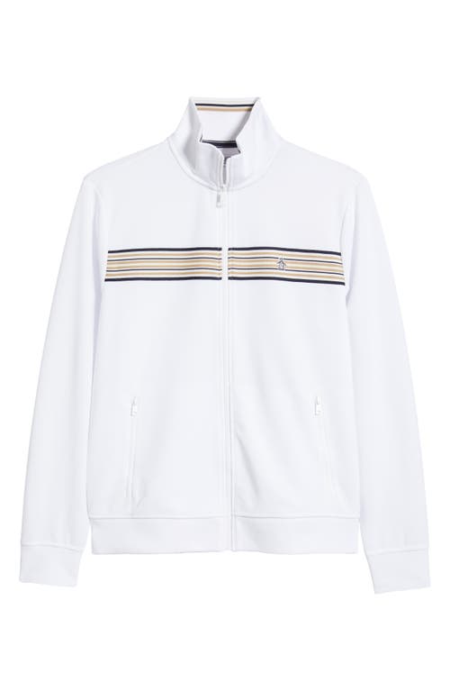 Original Penguin Chest Stripe Tape Track Jacket In Bright White