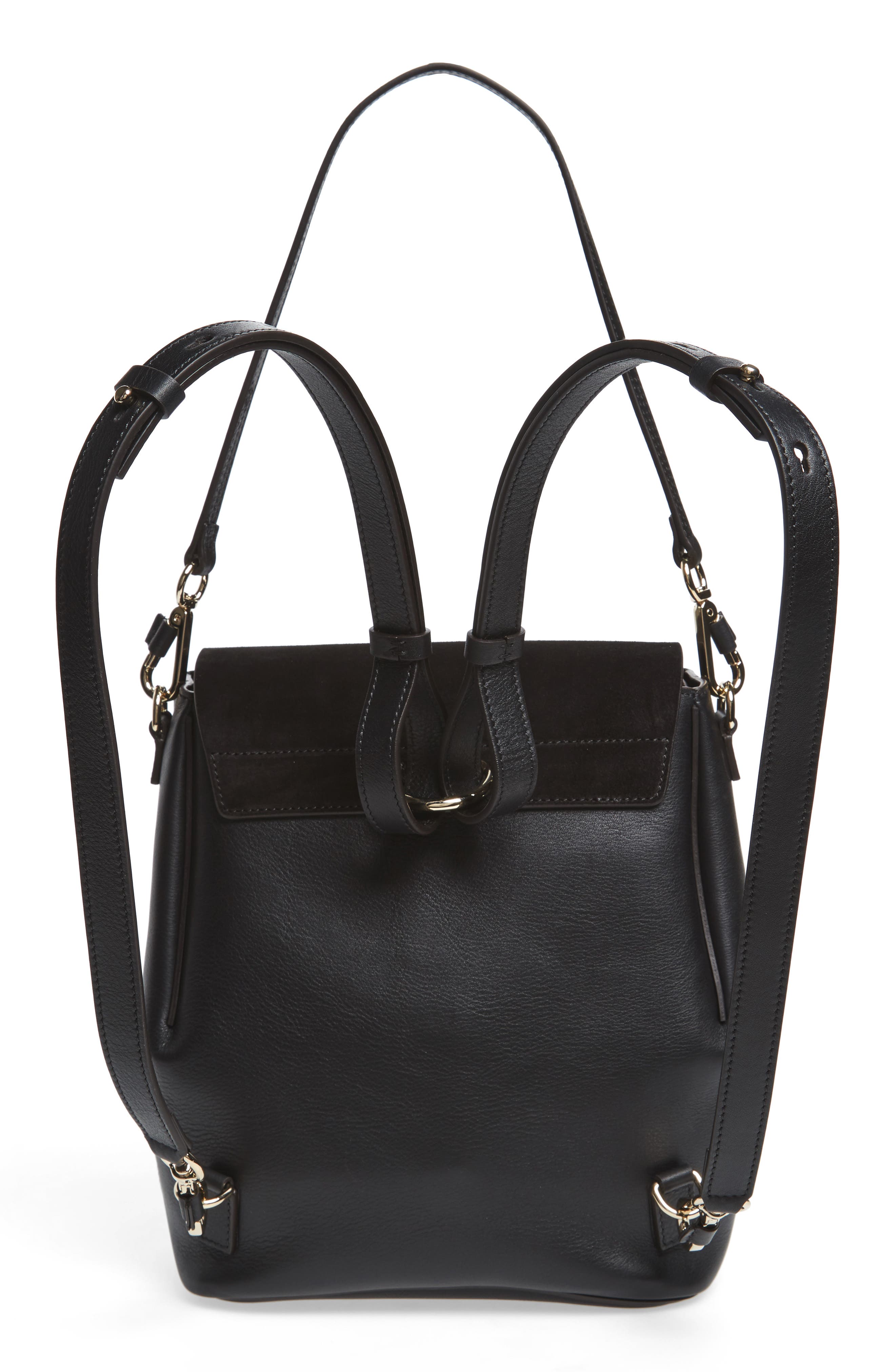 Chloé Medium Faye Suede & Leather Backpack, Alternate, color, 