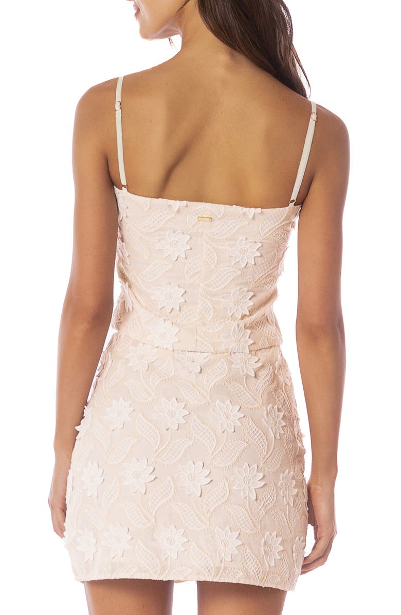 Maaji Frosted Lace Appliqué Crop Cotton Blend Cover-Up Top, Alternate, color, White