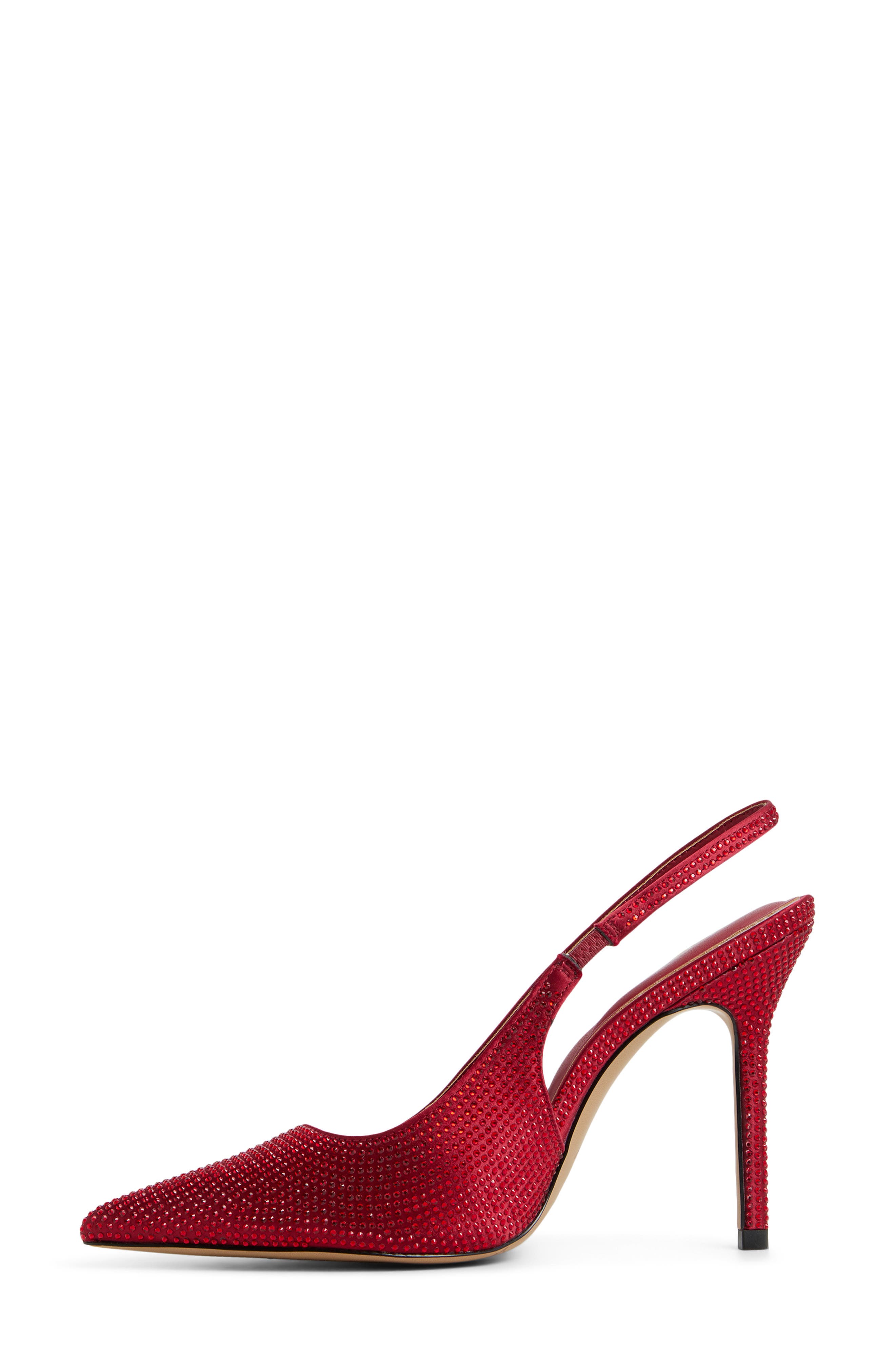 ALDO Lovebloom Slingback Pointed Toe Pump, Alternate, color, Dark Red