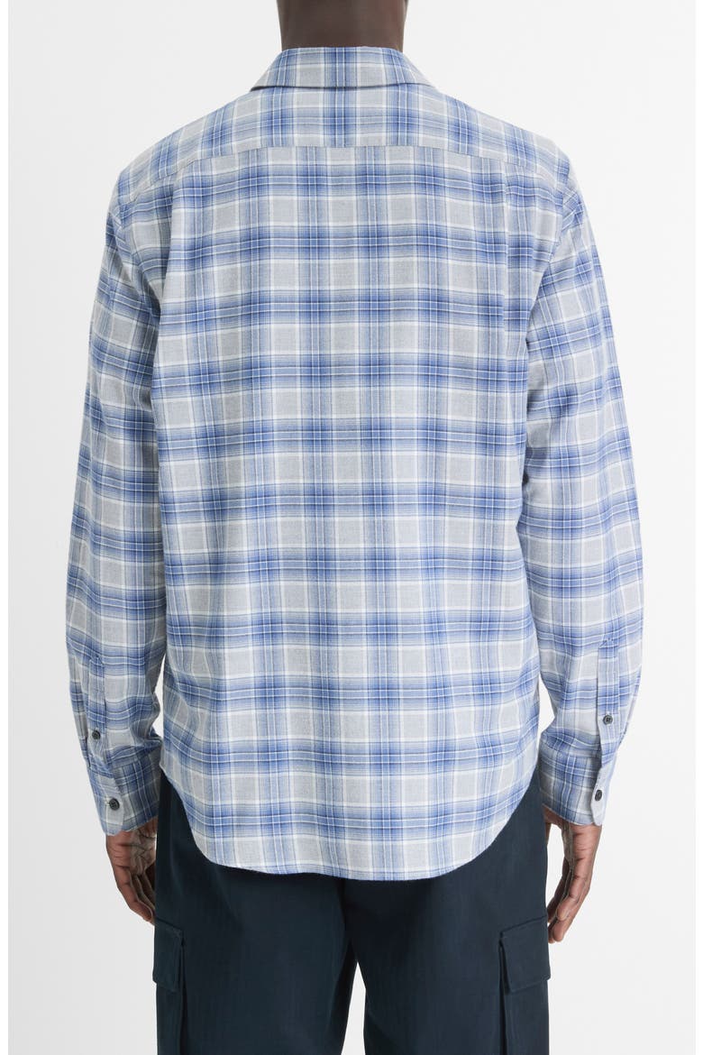 Vineyard Plaid Button-Up Shirt, Alternate, color, LT IRON/ FADED COBALT