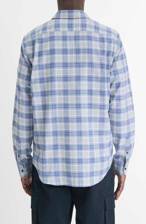 Vince Vineyard Plaid Button-up Shirt In Blue