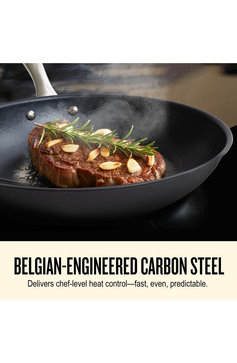 Alva Black Angus Carbon Steel Frying Pan, Alternate, color, Blue 11-Inch