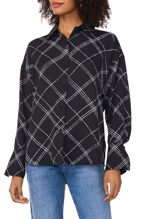 Plaid Long Sleeve Button-Up Shirt