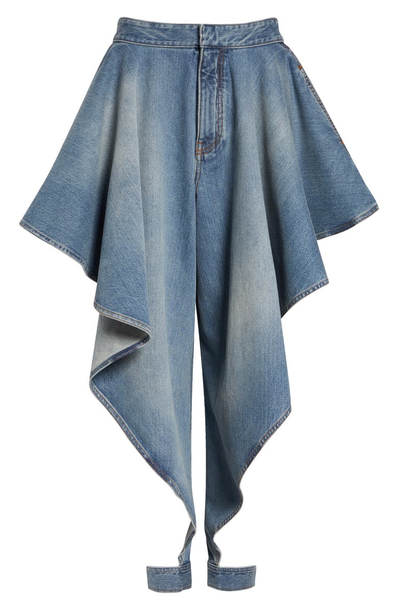 Alaïa Panelled Faded Jeans, Main, color, Faded Blue