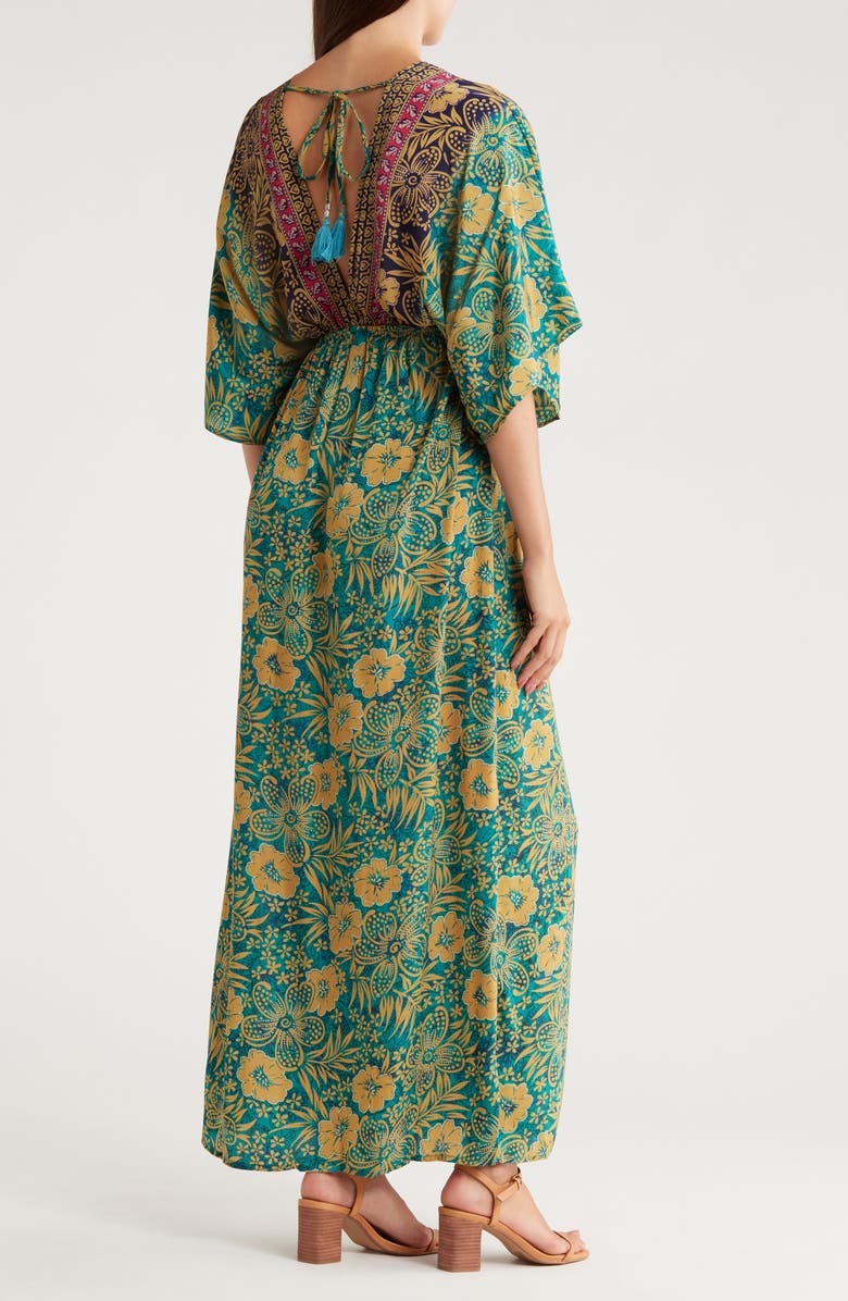 La Fiorentina Floral V-Neck Maxi Dress, Alternate, color,