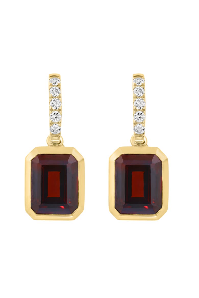 14K Yellow Gold Diamond,Garnet Earrings, Main, color, Hematite and FW Blush Pearl