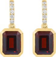 EFFY 14K Yellow Gold Diamond,Garnet Earrings