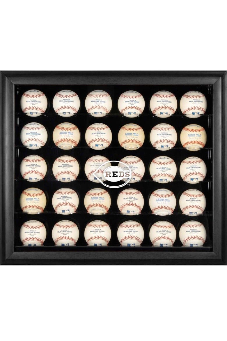 Cincinnati Reds Logo Black Framed 30-Ball Display Case, Main, color, Black