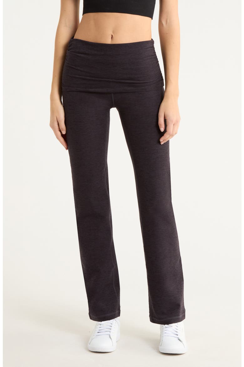 Renew Foldover Straight Leg Pants, Main, color, BLACK MELANGE