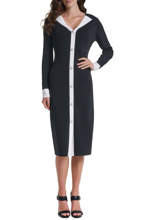 Jewel Long Sleeve Midi Sweater Dress