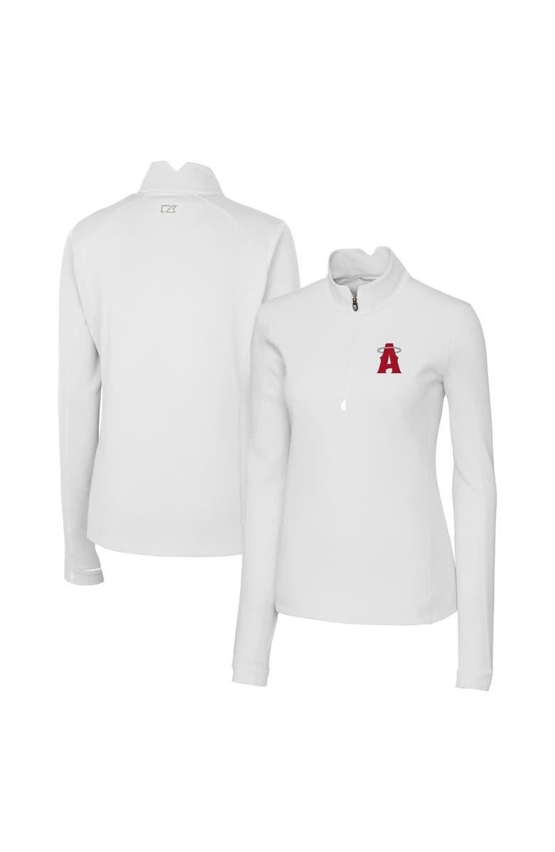 Cutter & Buck Women's Cutter & Buck White Los Angeles Angels City Connect Traverse Stretch Quarter-Zip Pullover Top, Main, color, 