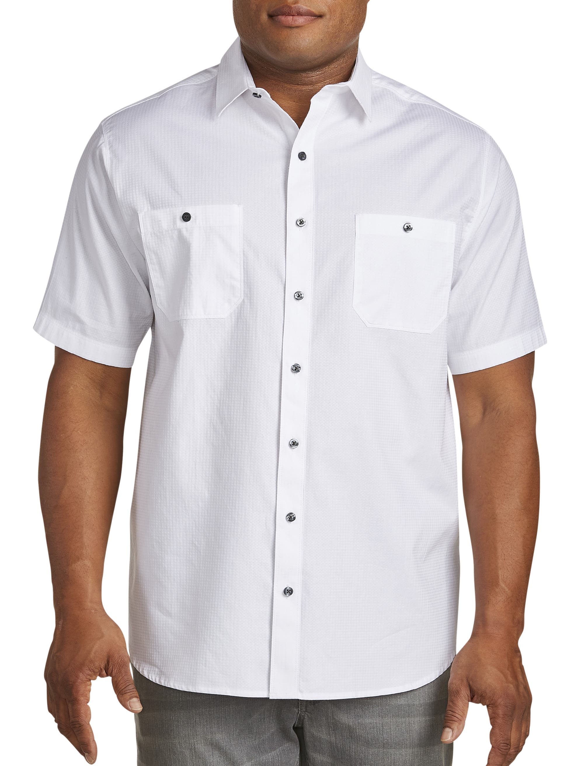 Big & Tall Textured Solid Sport Shirt - image 5