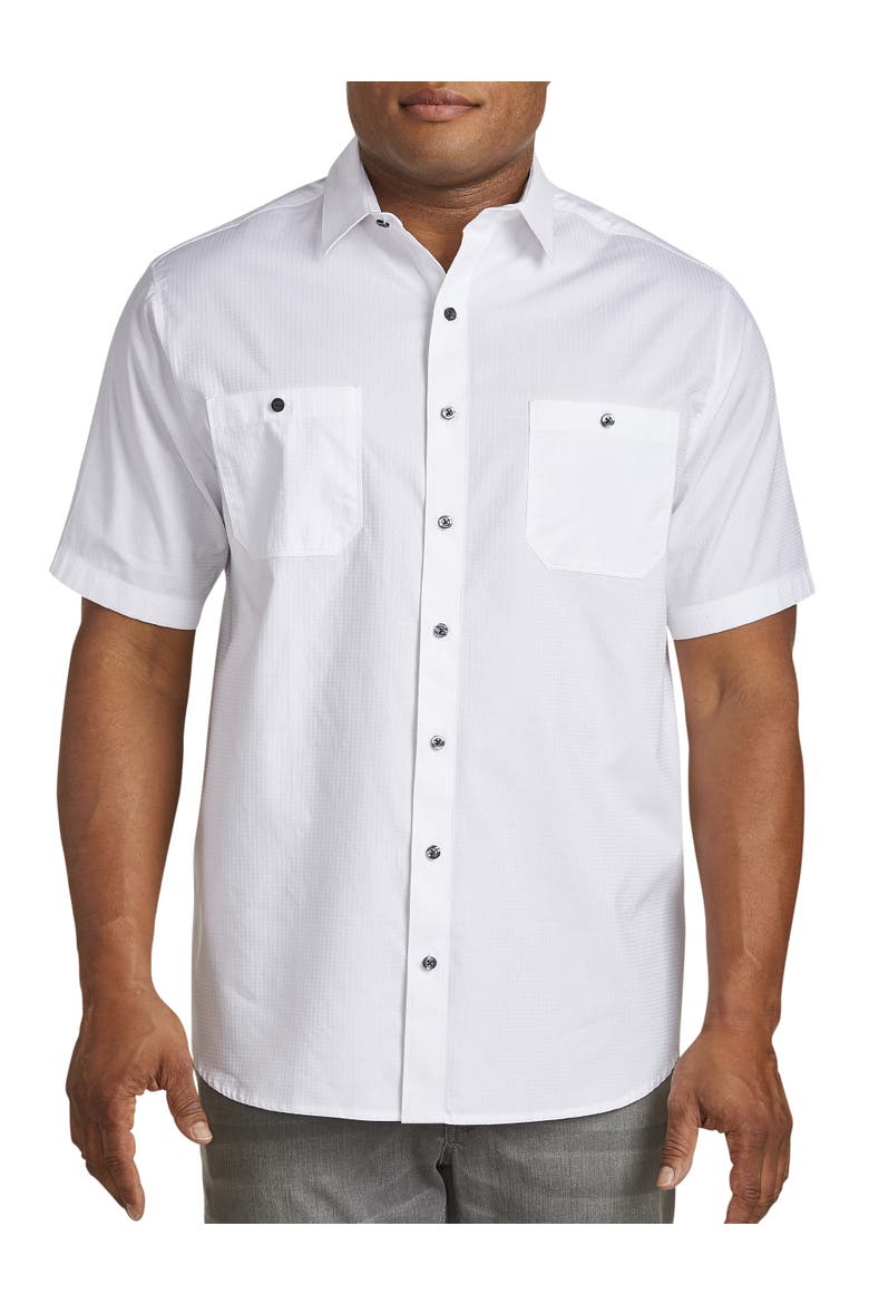 Textured Solid Sport Shirt, Main, color, WHITE