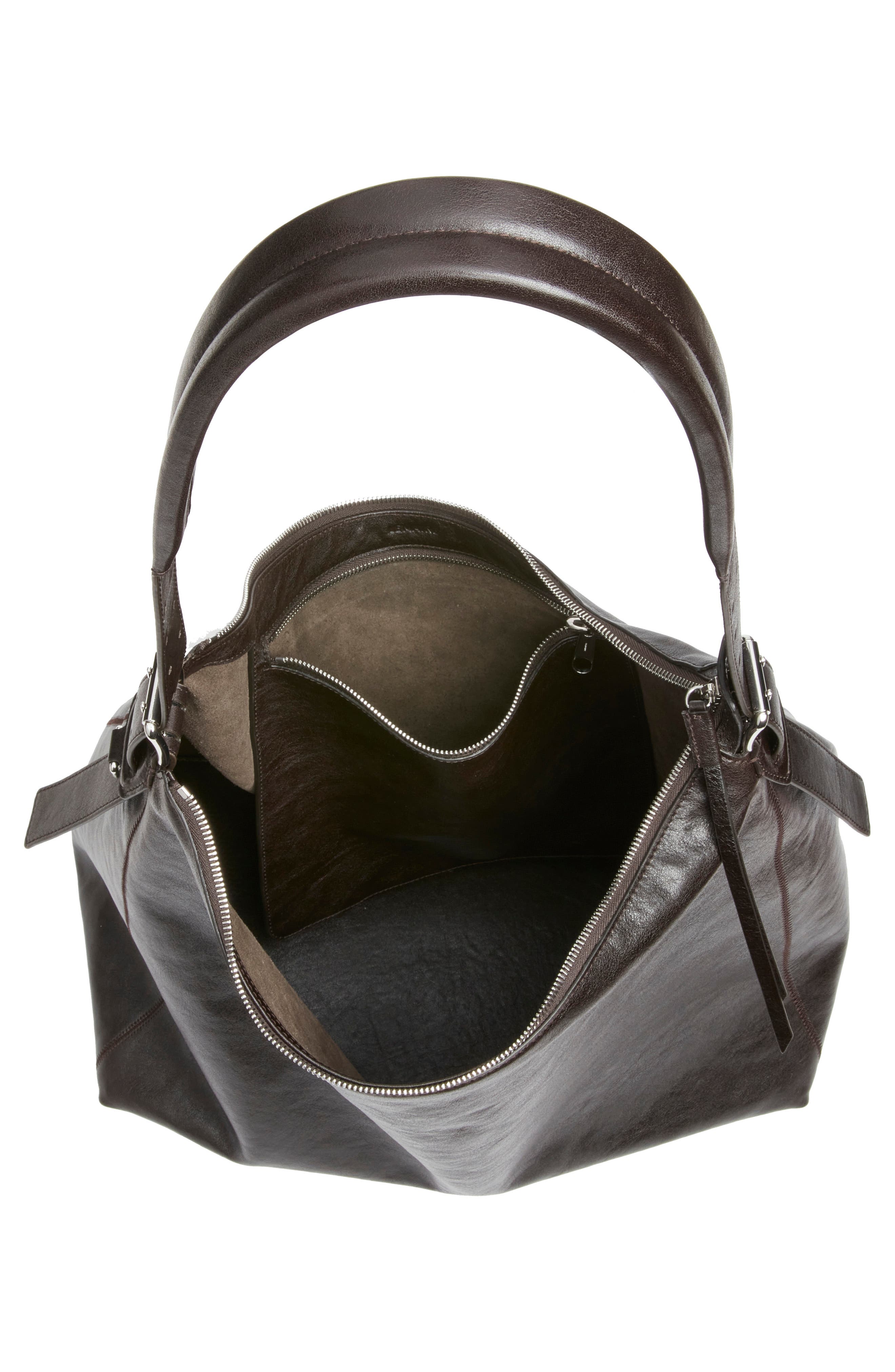 Lemaire Belted Hobo Bag, Alternate, color, Dark Chocolate