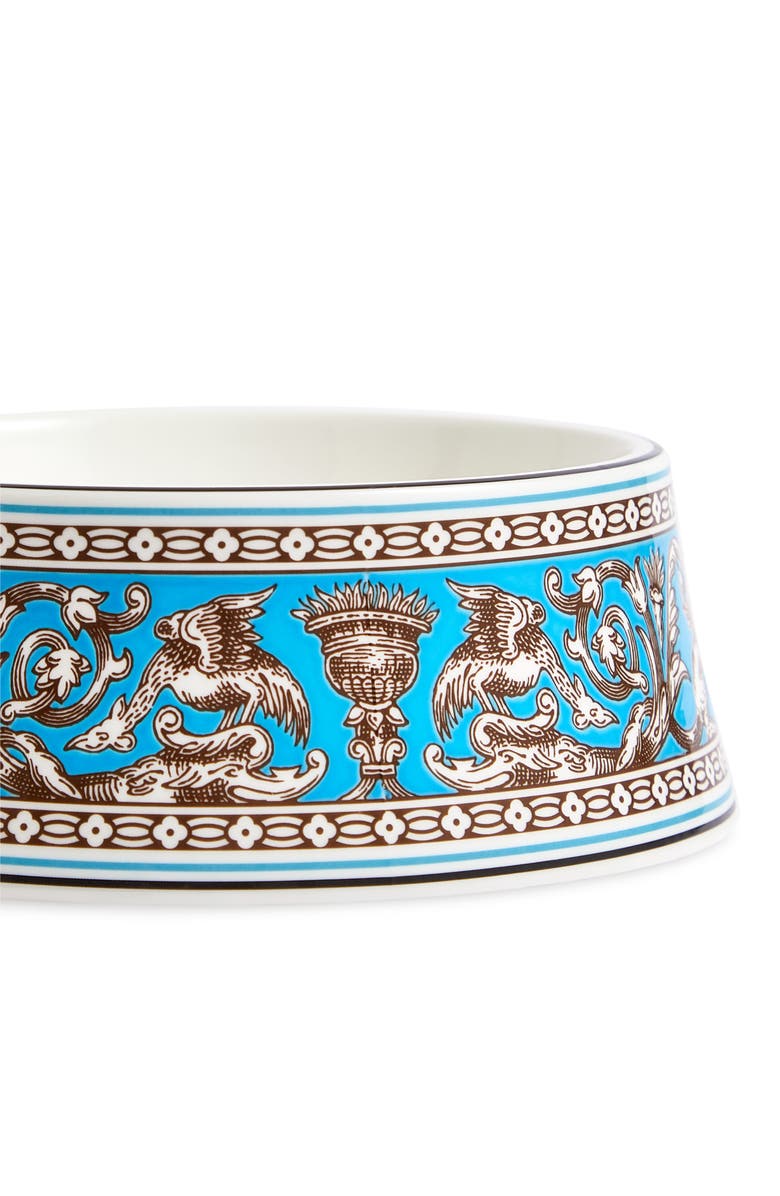 Wedgwood Florentine Pet Bowl, Alternate, color, Turquoise