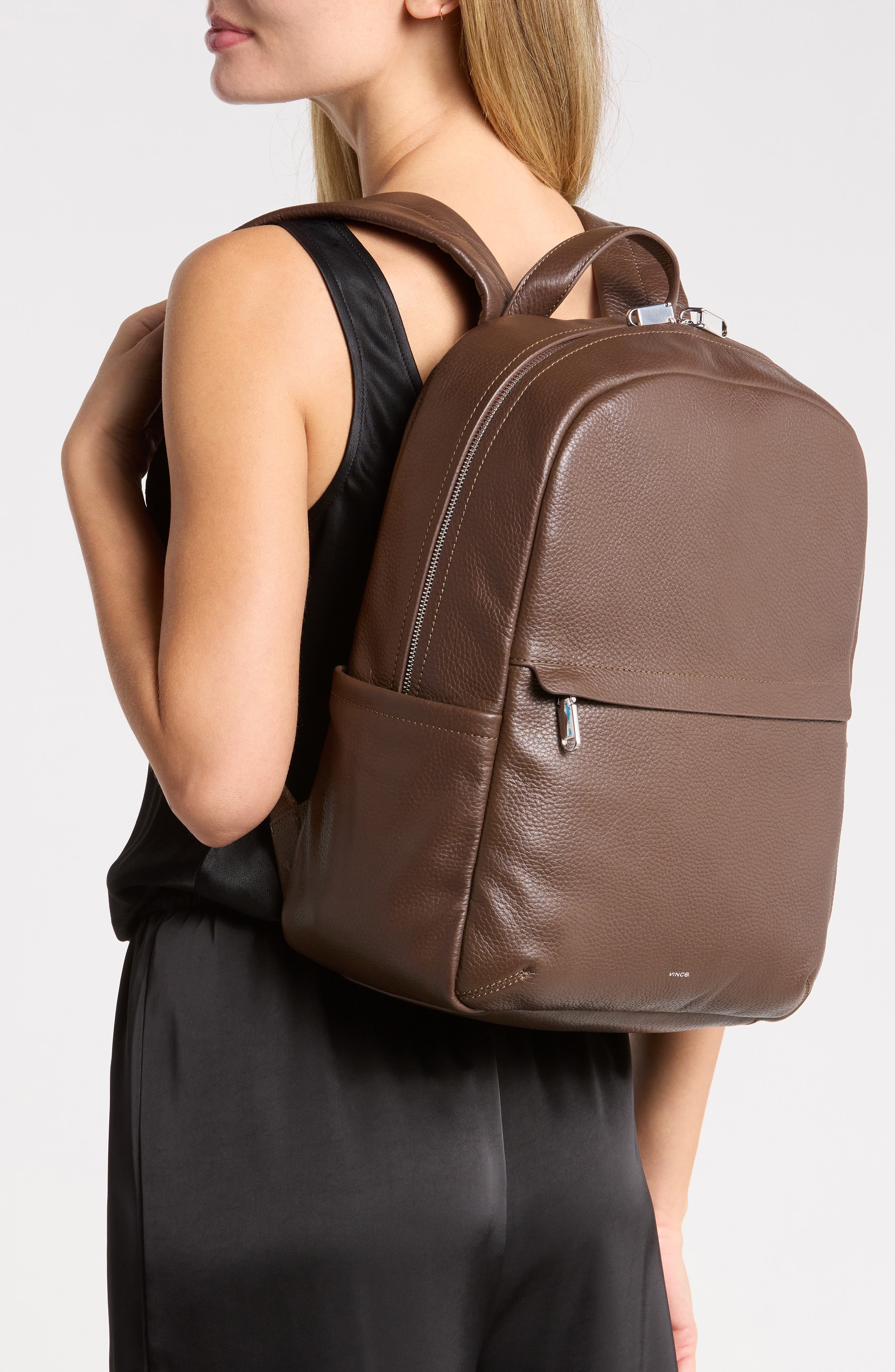 Valmor Pebbled Leather Backpack, Alternate, color, DATE PEBBLE