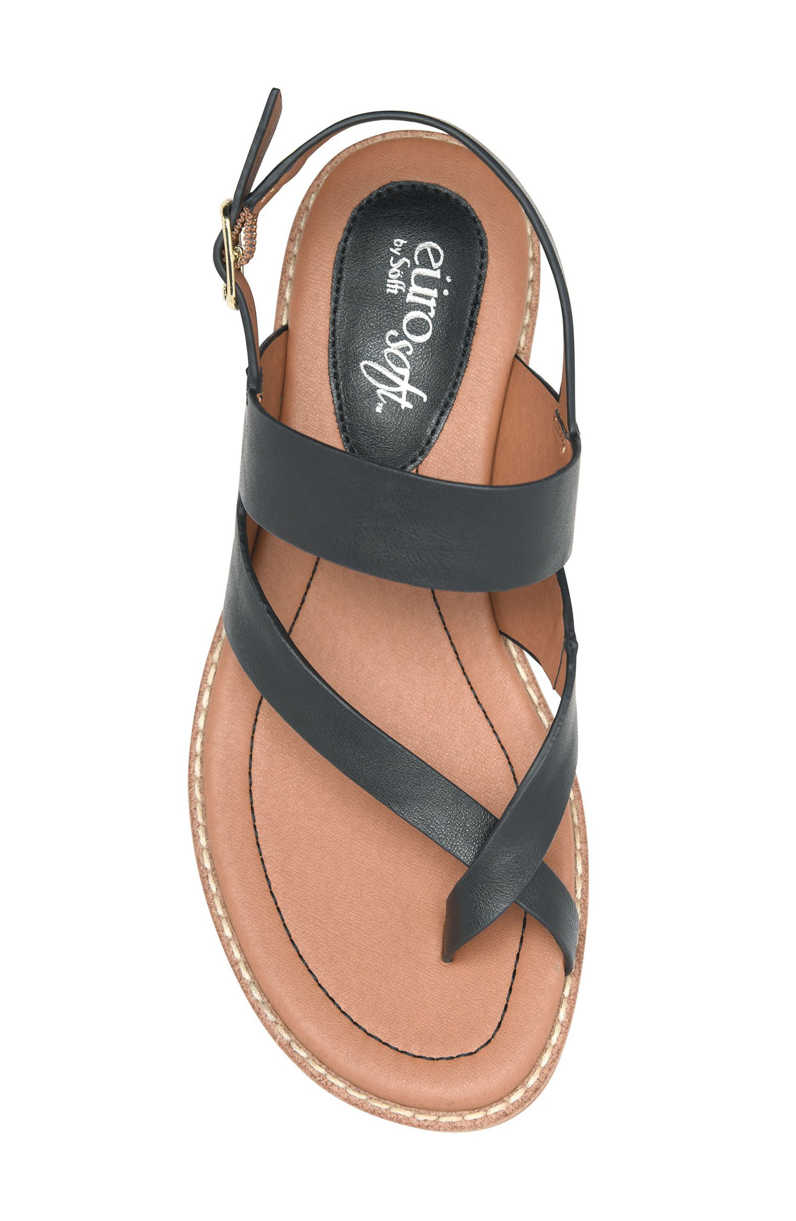 EUROSOFT Nessie Toe Loop Slingback Sandal, Alternate, color, Black