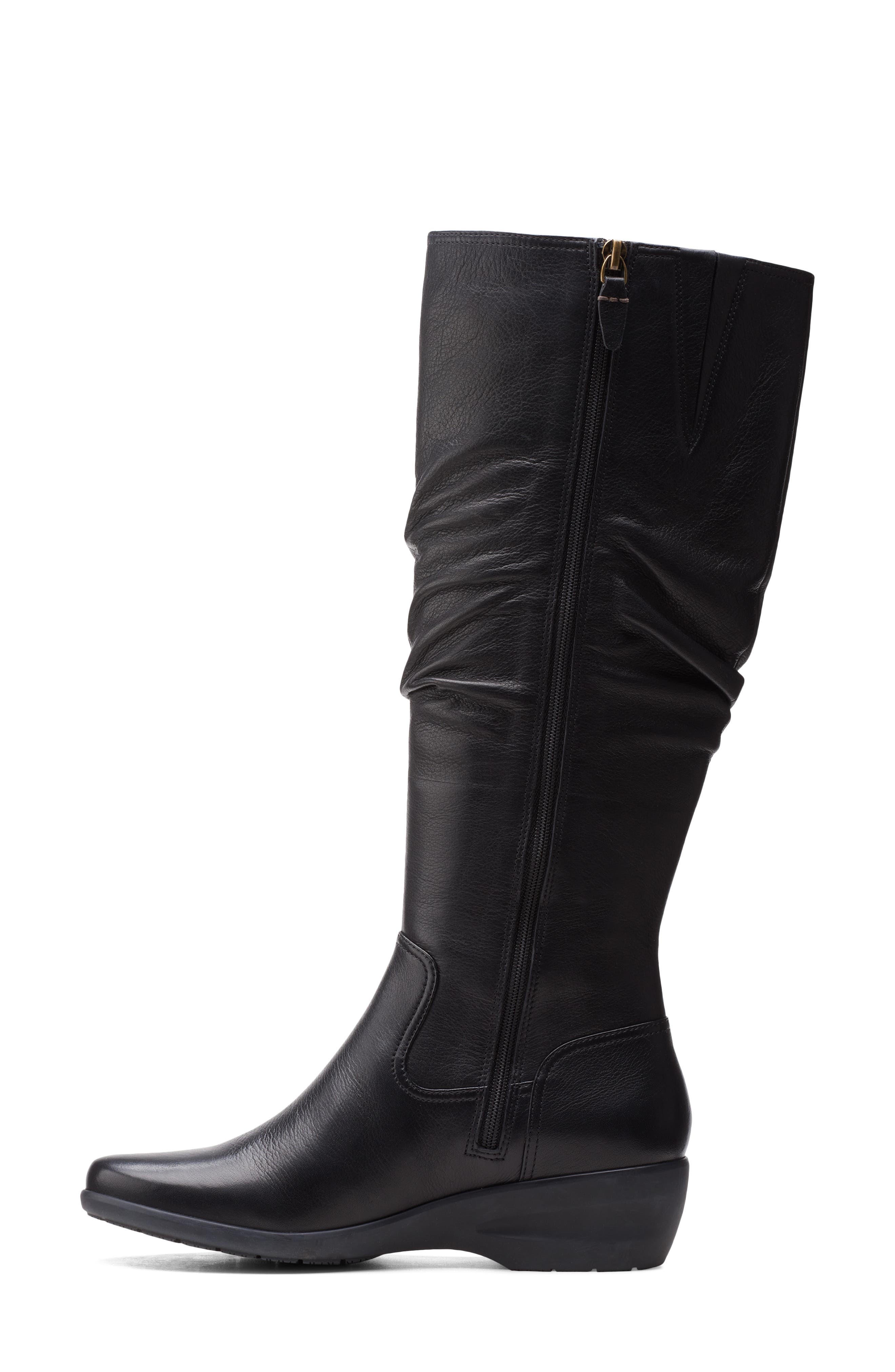 Rosely Knee High Leather Boot, Alternate, color, BLACK LEATHER