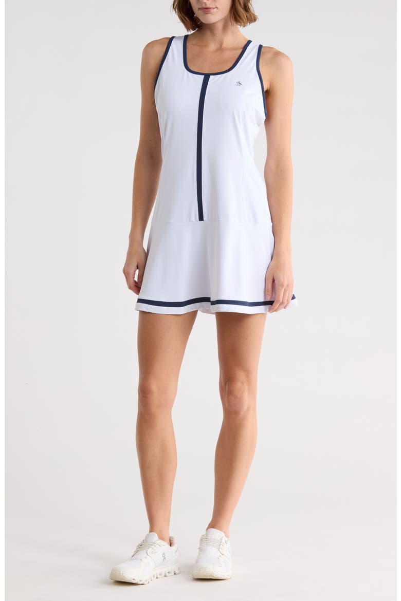 Drop Waist Racerback Dress, Main, color, BRIGHT WHITE