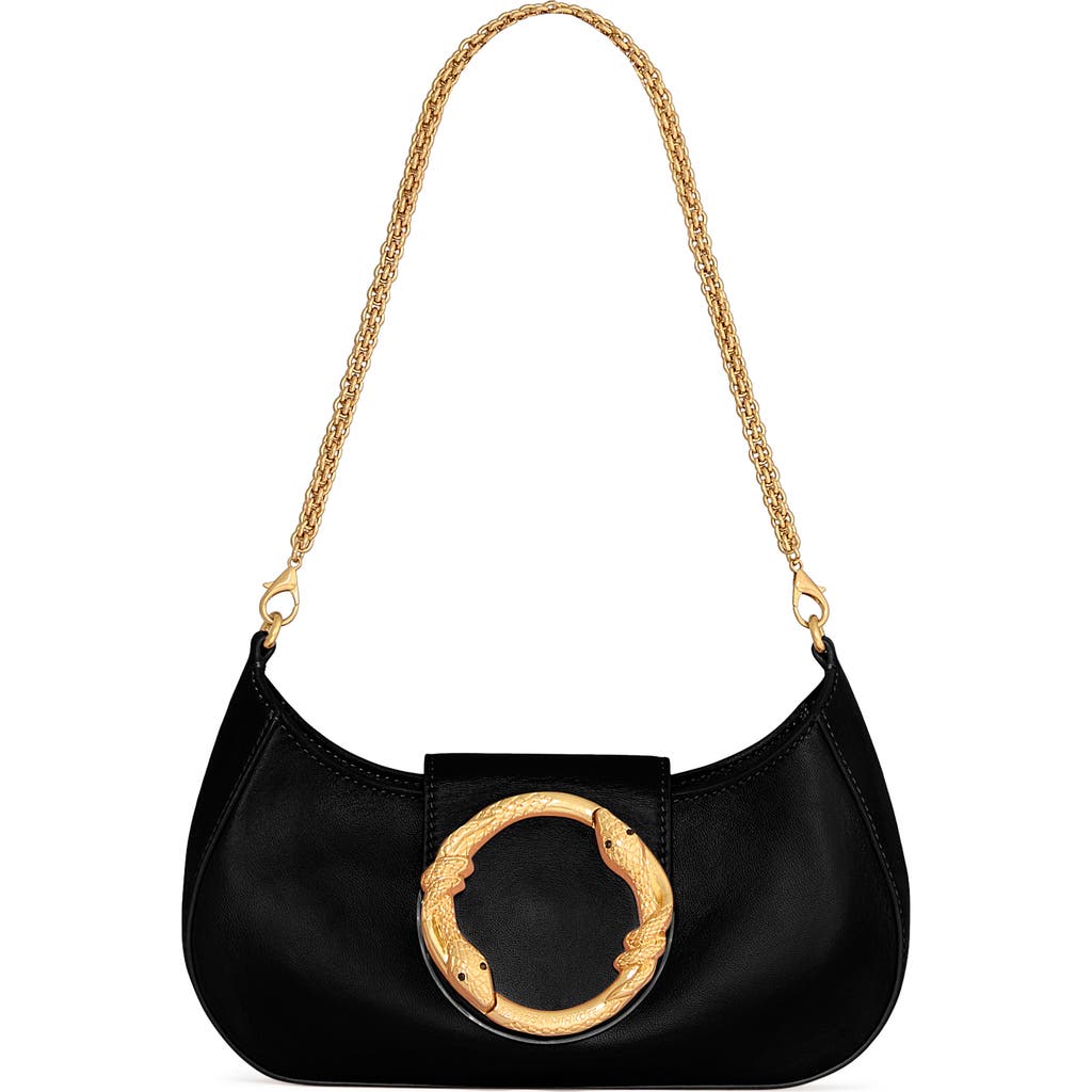 Rebecca Minkoff Snake Ring Leather Shoulder Bag In Black