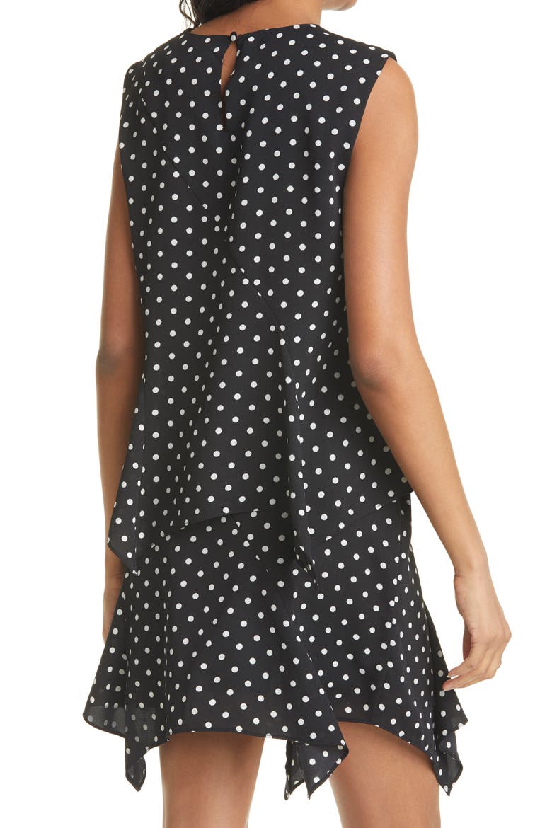Leslie Small Dot Sleeveless Top, Alternate, color, BLACK/WHITE