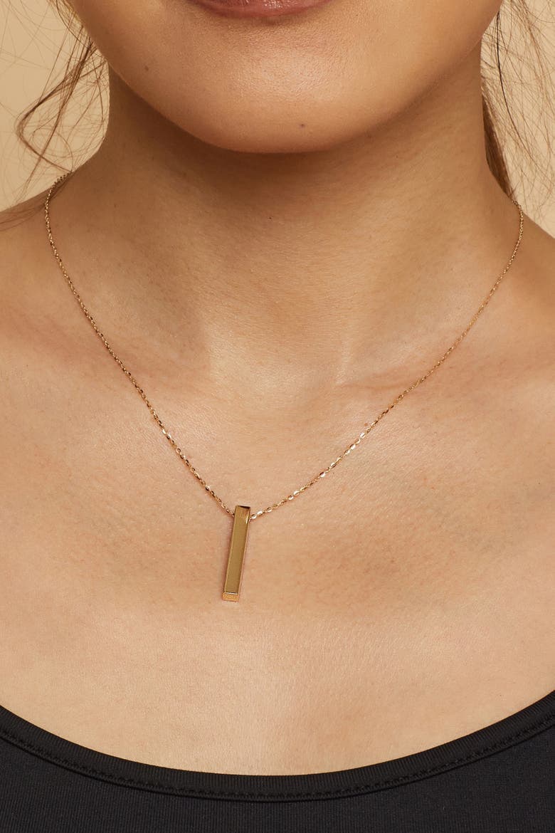10K Gold Brooklyn Bar Pendant Necklace, Alternate, color, Rose Gold