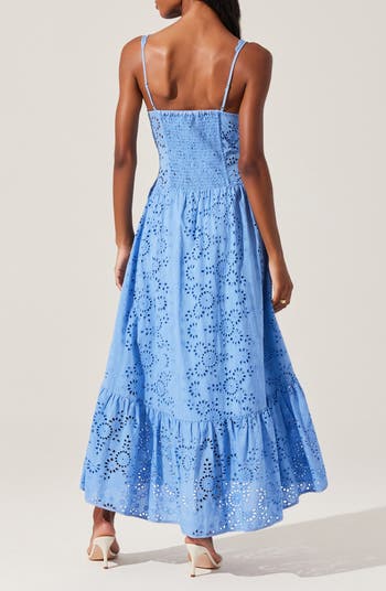 Yamila Cotton Eyelet High-Low Dress