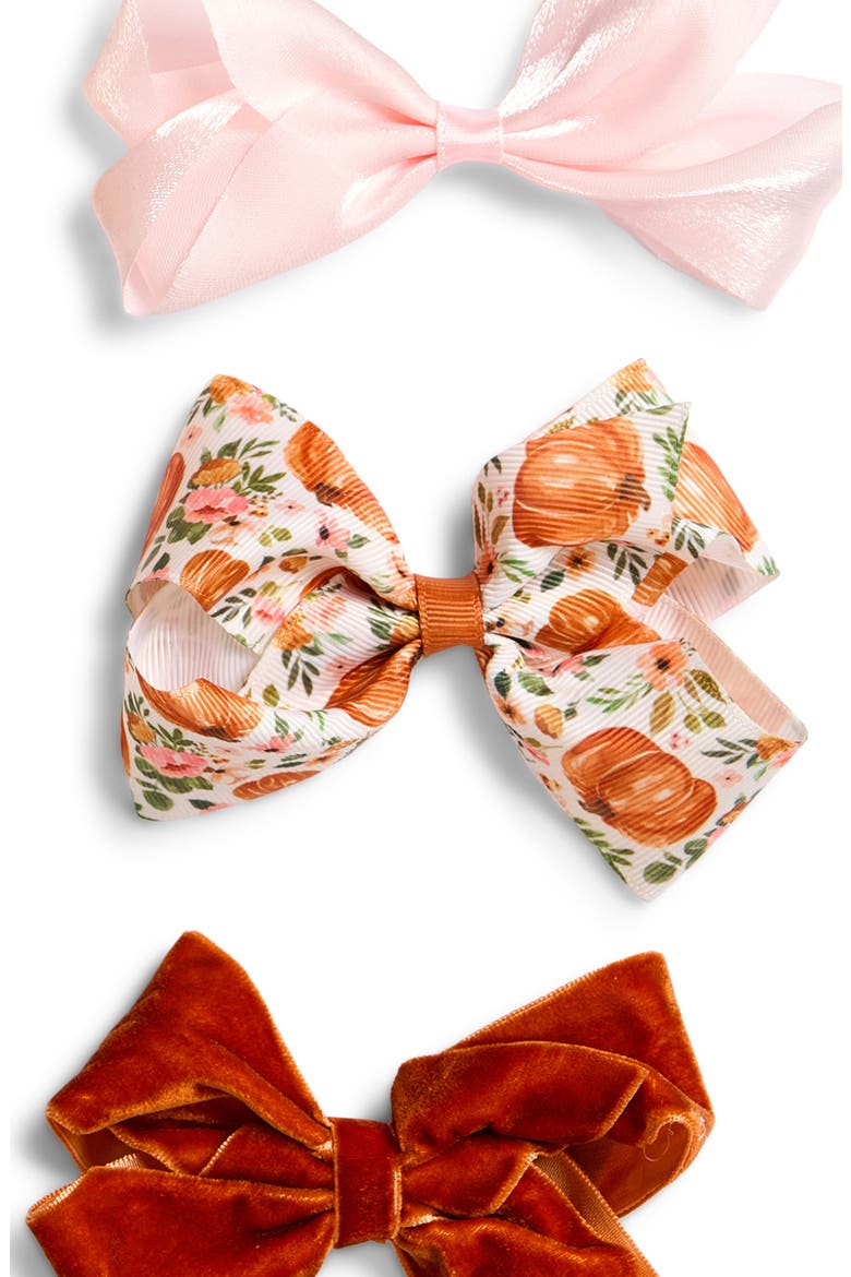 8-Pack Harvest Bow Clips, Alternate, color, ORANGE COMBO