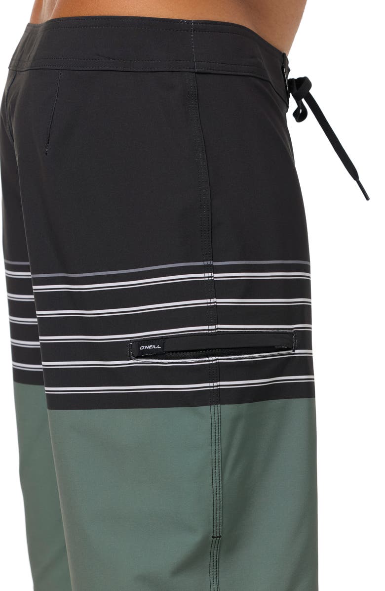 O'Neill Hyperfreak Heat Stripe Swim Trunks, Alternate, color, Dark Olive