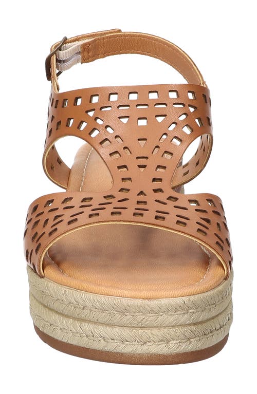 Bella Vita Ann-italy Perforated Wedge Sandal In Brown Italian Leather
