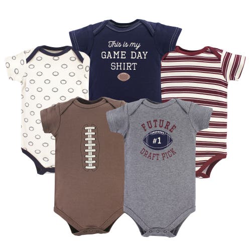 Hudson Baby Essential Cotton Bodysuits 5-piece Set In Multi