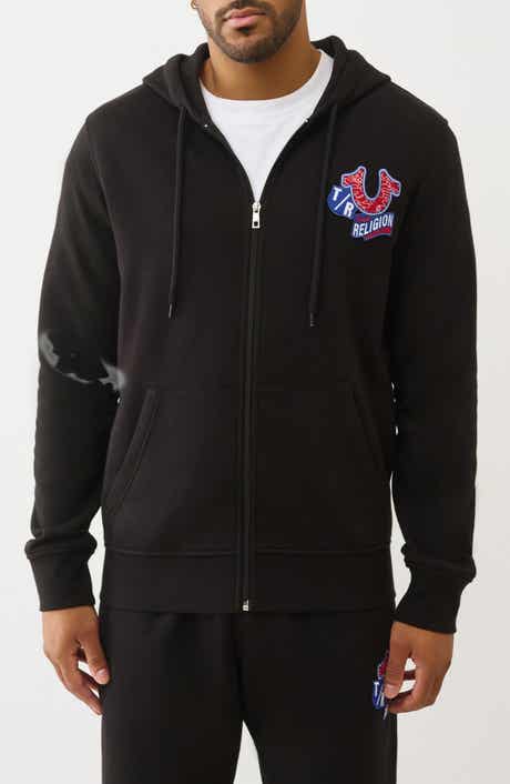 True Religion Embroidered Patch Zip Hoodie