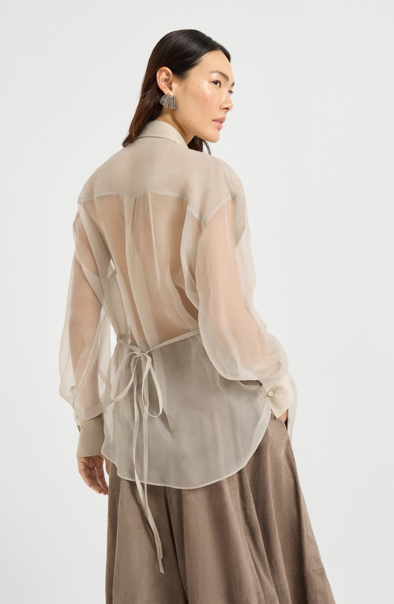 Brunello Cucinelli Dazzling Embroidery shirt, Alternate, color, Cool Beige